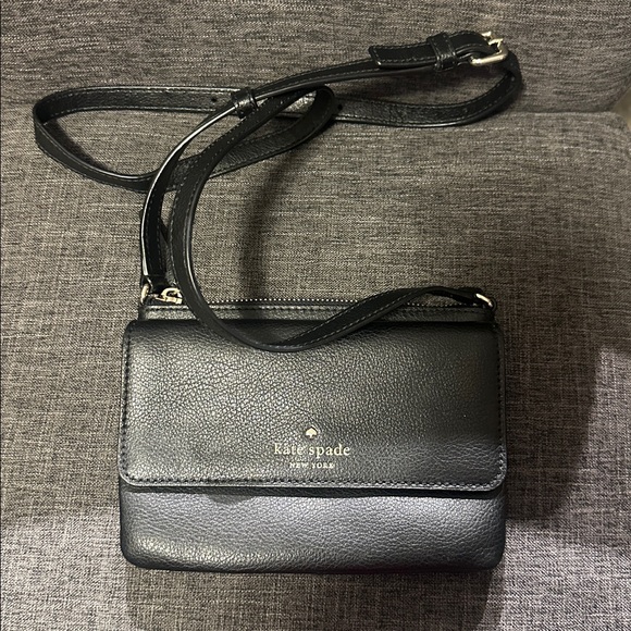 Kate Spade Charcoal Leather Crossbody Bag - Picture 10 of 10
